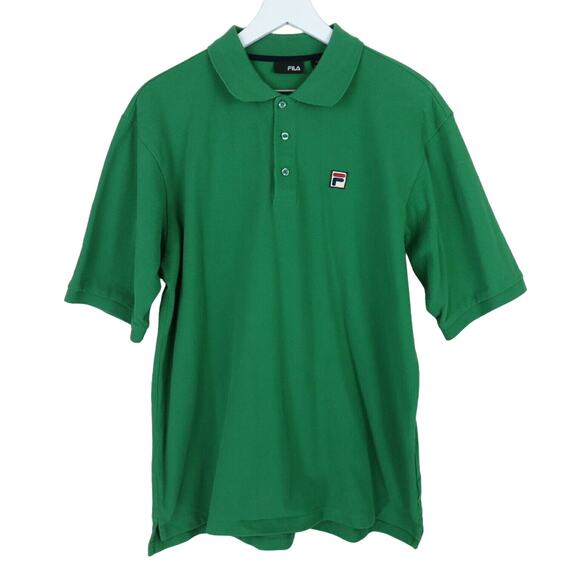 Fila Preppy Green Small Patch Logo Polo Short Sleeve Shirt - Men's XL - Picture 1 of 6